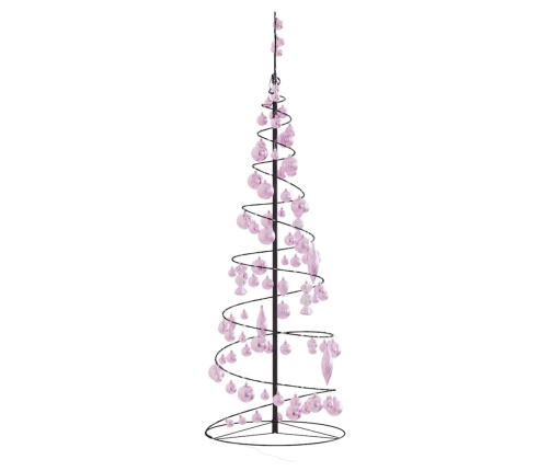 VidaXL Cono de luz para árbol de Navidad con bolas 100 LED 150 cm