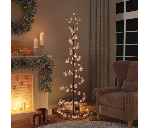 VidaXL LED para árbol de Navidad con bolas 120 LED blanco cálido 180cm