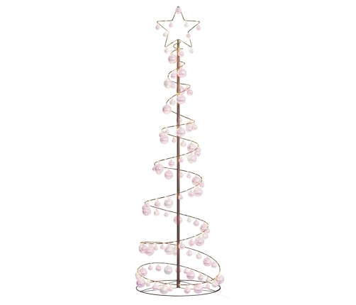 VidaXL LED para árbol de Navidad con bolas 120 LED blanco cálido 180cm