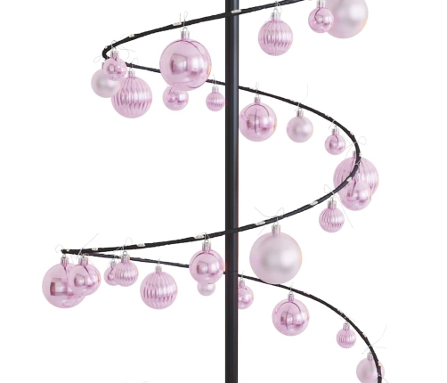 VidaXL LED para árbol de Navidad con bolas 120 LED blanco cálido 180cm