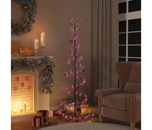 VidaXL Cono de luz para árbol de Navidad con bolas 120 LED 180 cm