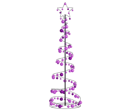 VidaXL Cono de luz para árbol de Navidad con bolas 120 LED 180 cm