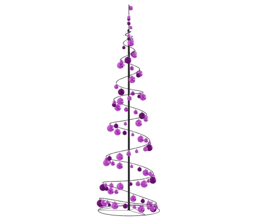 VidaXL Cono de luz para árbol de Navidad con bolas 120 LED 180 cm