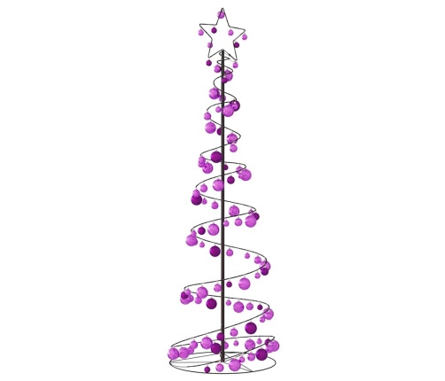 VidaXL Cono de luz para árbol de Navidad con bolas 120 LED 180 cm