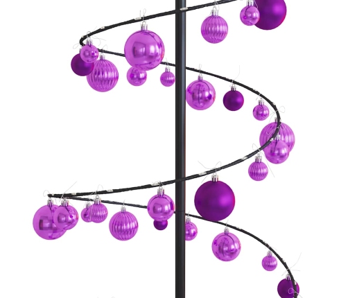 VidaXL Cono de luz para árbol de Navidad con bolas 120 LED 180 cm