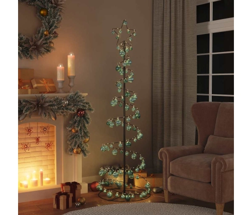 VidaXL Cono de luz para árbol de Navidad con bolas 120 LED 180 cm