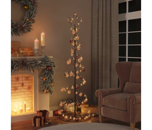 VidaXL Cono de luz para árbol de Navidad con bolas 120 LED 180 cm