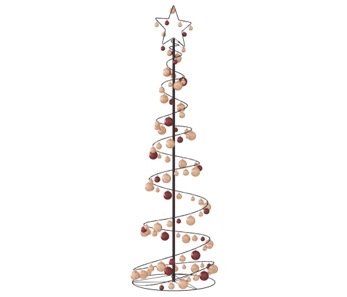 VidaXL Cono de luz para árbol de Navidad con bolas 120 LED 180 cm