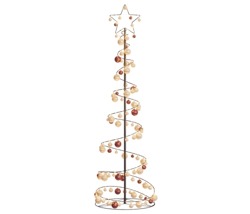 VidaXL Cono de luz para árbol de Navidad con bolas 120 LED 180 cm