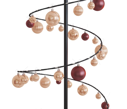 VidaXL Cono de luz para árbol de Navidad con bolas 120 LED 180 cm