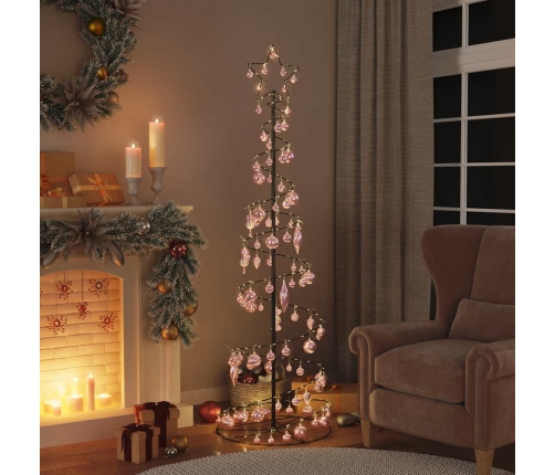 VidaXL Cono de luz para árbol de Navidad con bolas 120 LED 180 cm