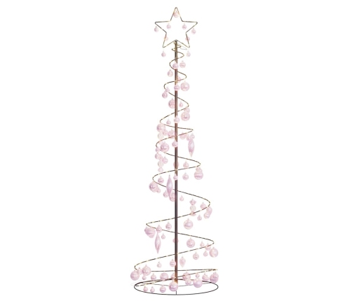 VidaXL Cono de luz para árbol de Navidad con bolas 120 LED 180 cm