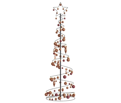 VidaXL Cono de luz para árbol de Navidad con bolas 120 LED 180 cm