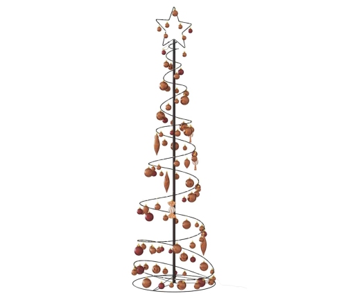 VidaXL Cono de luz para árbol de Navidad con bolas 120 LED 180 cm