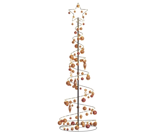 VidaXL Cono de luz para árbol de Navidad con bolas 120 LED 180 cm