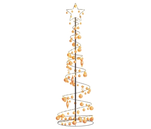 VidaXL Cono de luz para árbol de Navidad con bolas 120 LED 180 cm