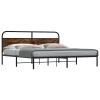 Estructura de cama sin colchón metal roble ahumado 183x213 cm