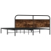 Estructura de cama sin colchón metal roble ahumado 193x203 cm