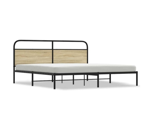 Estructura de cama sin colchón metal roble Sonoma 183x213 cm