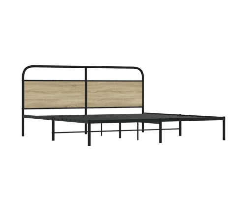 Estructura de cama sin colchón metal roble Sonoma 183x213 cm