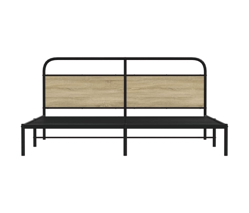 Estructura de cama sin colchón metal roble Sonoma 183x213 cm