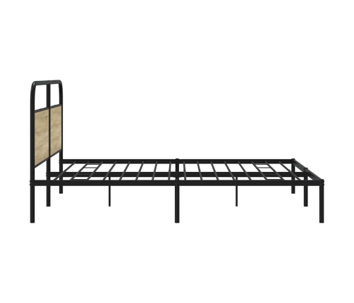 Estructura de cama sin colchón metal roble Sonoma 183x213 cm