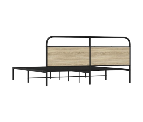 Estructura de cama sin colchón metal roble Sonoma 183x213 cm