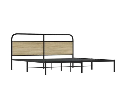 Estructura de cama sin colchón metal roble Sonoma 200x200 cm