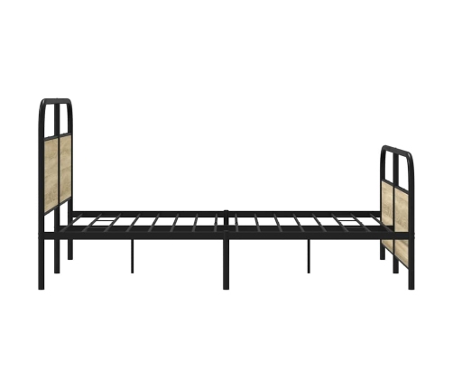 Estructura de cama sin colchón metal roble Sonoma 140x190 cm