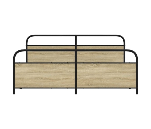 Estructura de cama sin colchón metal roble Sonoma 183x213 cm