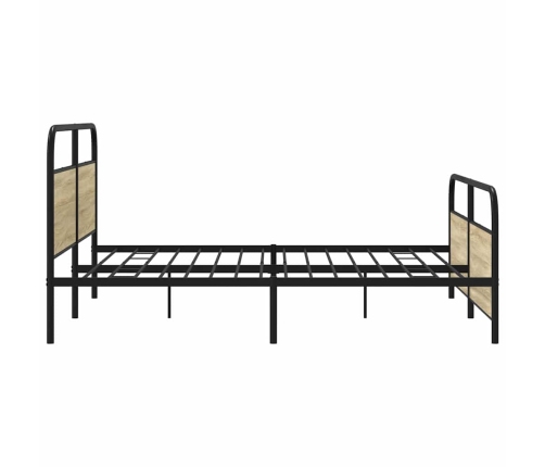 Estructura de cama sin colchón metal roble Sonoma 183x213 cm