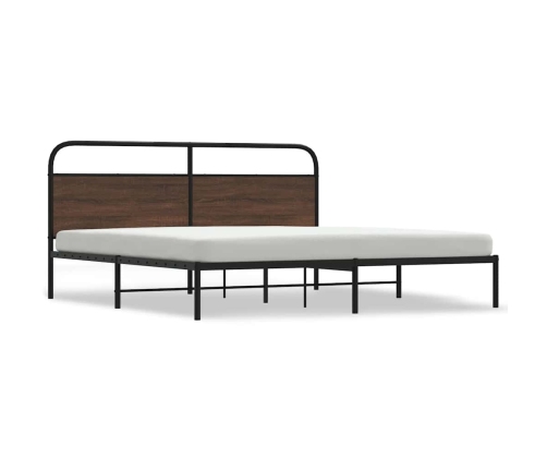 Estructura de cama sin colchón metal roble marrón 183x213 cm