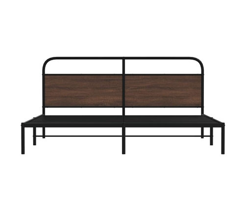 Estructura de cama sin colchón metal roble marrón 183x213 cm