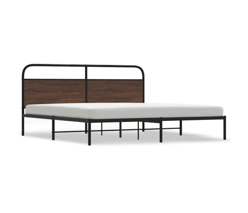 Estructura de cama sin colchón metal roble marrón 200x200 cm