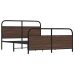 Estructura de cama sin colchón metal marrón roble 160x200 cm