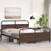 Estructura de cama sin colchón metal marrón roble 160x200 cm