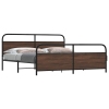 Estructura de cama sin colchón metal roble marrón 183x213 cm