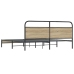 Estructura de cama sin colchón metal roble ahumado 183x213 cm