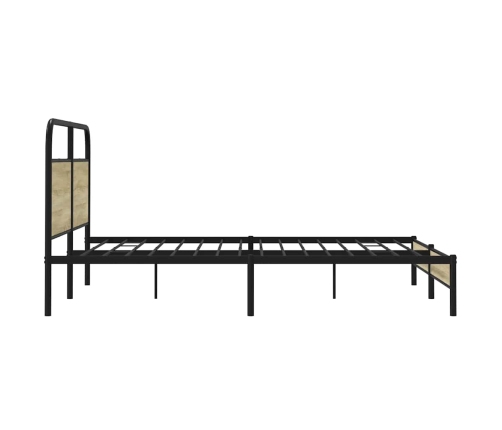 Estructura de cama sin colchón metal roble Sonoma 183x213 cm