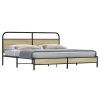 Estructura de cama sin colchón metal roble Sonoma 183x213 cm