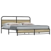 Estructura de cama sin colchón metal roble Sonoma 183x213 cm