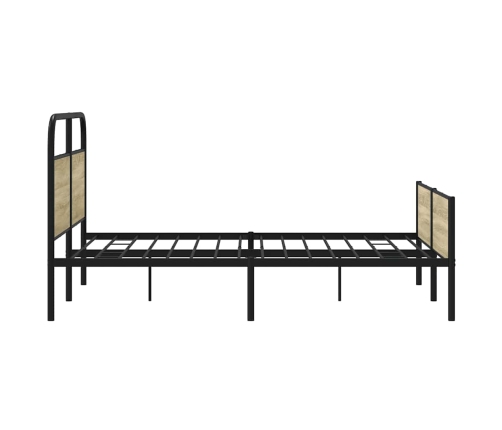 Estructura de cama sin colchón metal roble Sonoma 150x200 cm