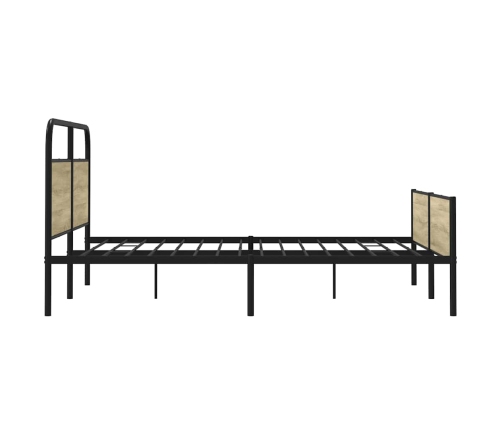 Estructura de cama sin colchón metal roble Sonoma 183x213 cm