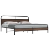 Estructura de cama sin colchón metal roble marrón 183x213 cm