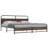 Estructura de cama sin colchón metal roble marrón 183x213 cm