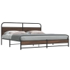 Estructura de cama sin colchón metal roble marrón 193x203 cm