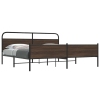 Estructura de cama sin colchón metal roble marrón 193x203 cm