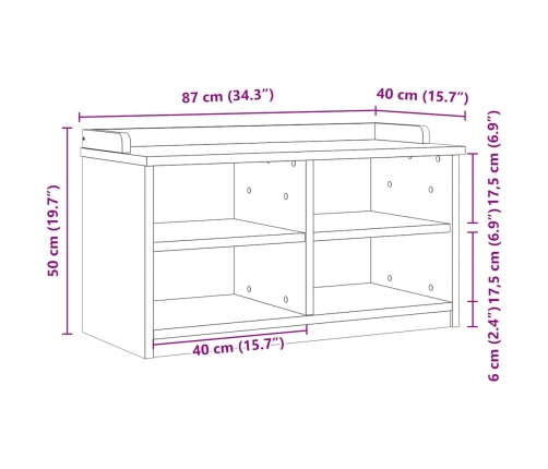 Banco de recibidor SANDNES madera maciza de pino 87x40x50 cm