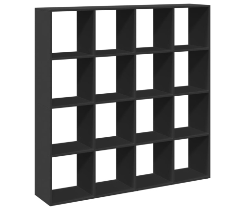 Estantería librería madera ingeniería negra 137,5x29x137,5 cm