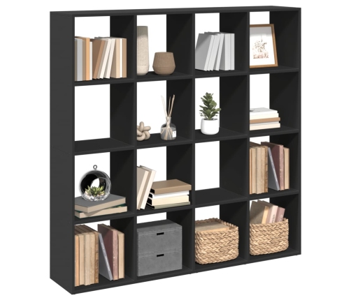 Estantería librería madera ingeniería negra 137,5x29x137,5 cm